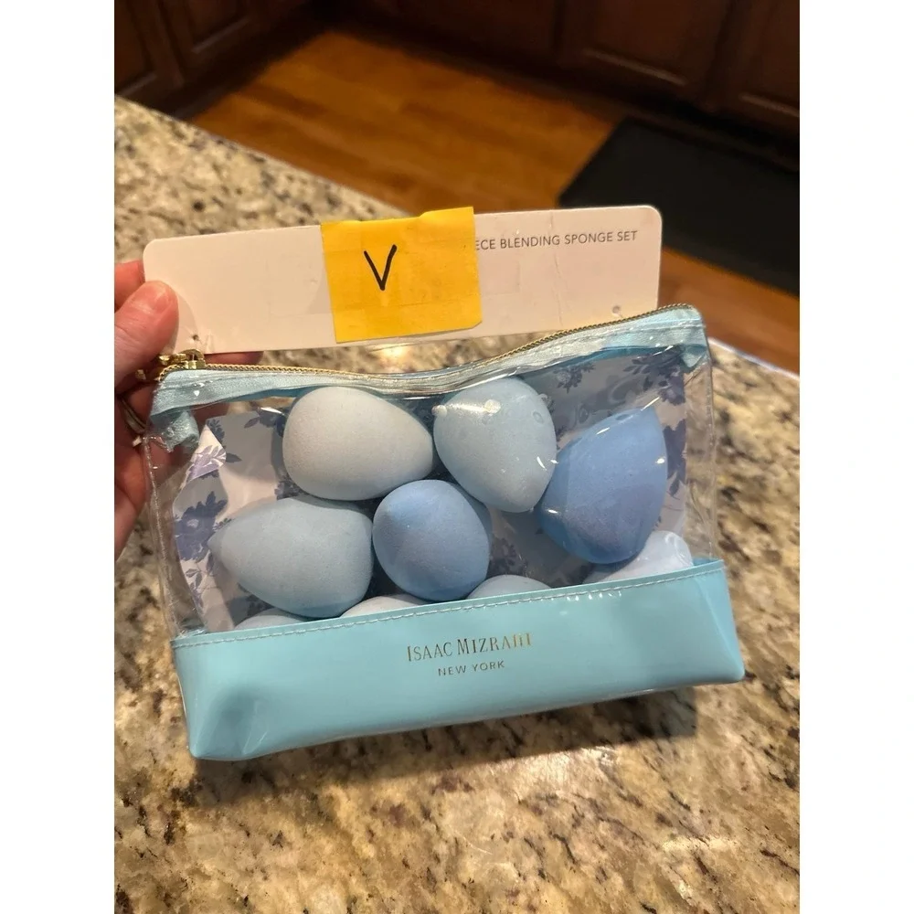 Isaac‎ Mizrahi Blending Sponge Set 9 Piece Makeup Applicators Blue Case